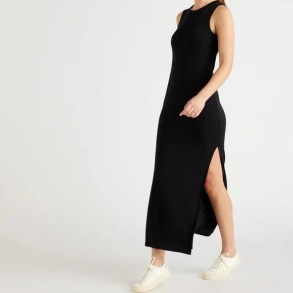 Quince Tencel Jersey Tank Maxi Dress Black Sz. M - Picture 2 of 5